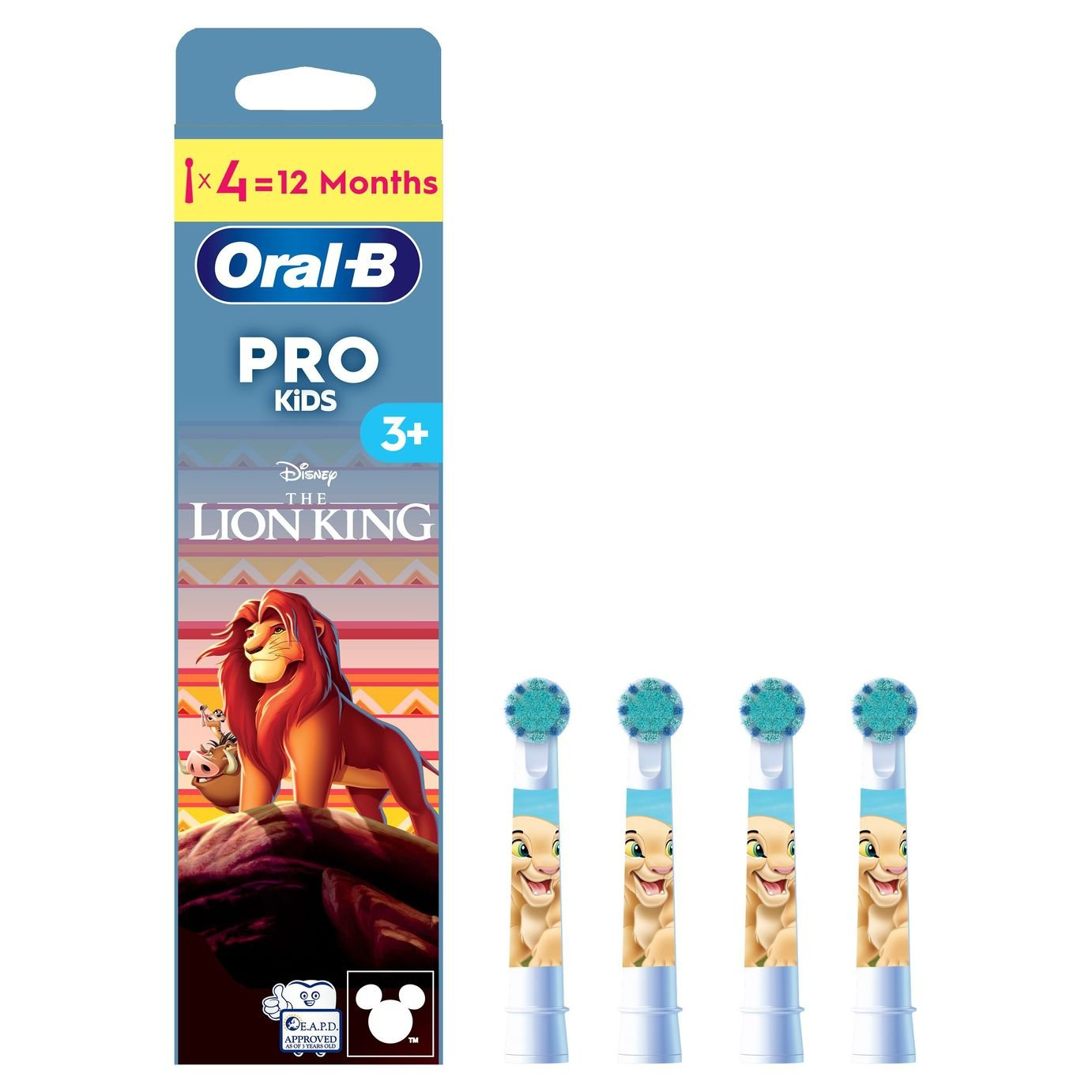 2152901_R_Z001A_converted Oral-B Braun Pro Kids Король Лев / The Lion King 4 шт. Насадки детские для электрических зубных щеток EB10S-4 — изображение 1